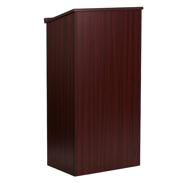 Adiroffice Wood Floor Standing Desk Podium Lectern with Shelf, Mahogany Wood ADI661-01-MK - main